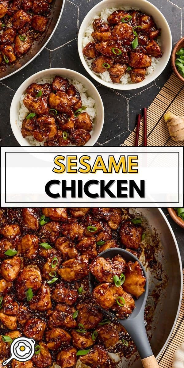 Sesame chicken pin image